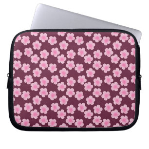 Pink Frangipani Flower Seamless Pattern Laptop Sleeve