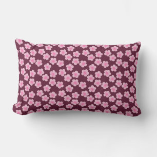 Pink Frangipani Flower Seamless Pattern Lumbar Cushion