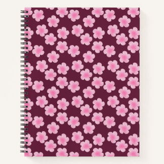 Pink Frangipani Flower Seamless Pattern Notebook