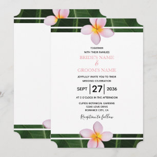 Pink Frangipani Plumeria Wedding Invitations
