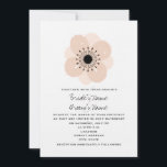 Pink French Anemone Wedding Invitation<br><div class="desc">A simple yet elegant wedding invitation featuring an illustration of a pink  French anemone flower at top centre.  Personalise the text with details of your occasion.</div>