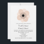 Pink French Anemone Wedding Invitation<br><div class="desc">A simple yet elegant wedding invitation featuring an illustration of a pink  French anemone flower at top centre.  Personalise the text with details of your occasion.</div>
