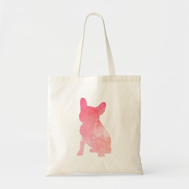 Pink French Bulldog aka Frenchie Tote Bag (Front)