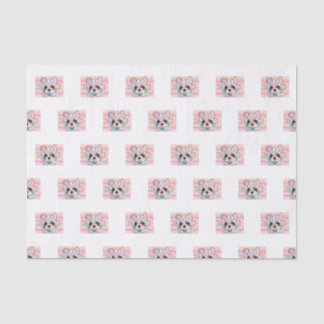 Pink French Bulldog Tissue Paper
