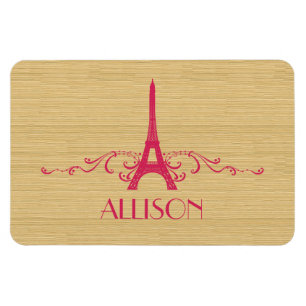 Pink French Flourish Premium Magnet