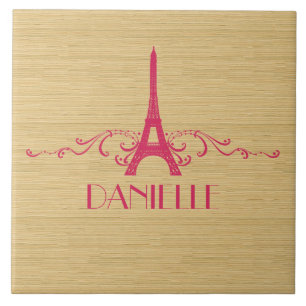 Pink French Flourish Tile