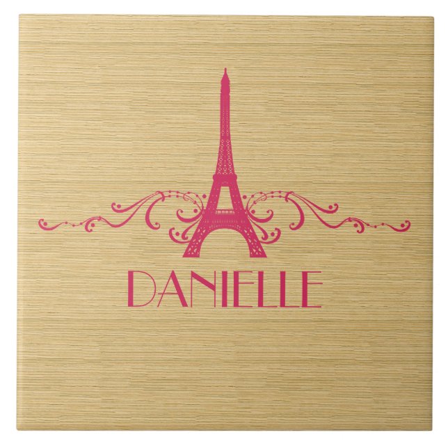 Pink French Flourish Tile (Front)