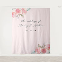 Pink French Garden Wedding Photography Backdrop
