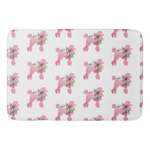 Pink French Poodle accent  Bath Mat