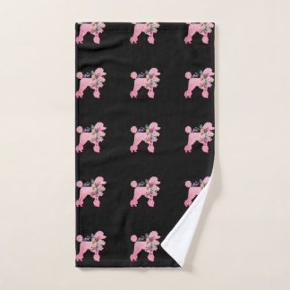 Pink French Poodle  Hand Towel