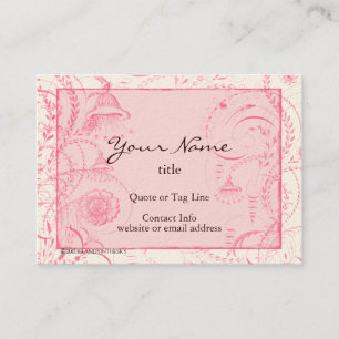Pink French Toile Flourishes Custom Business Card