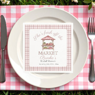 Pink Fresh off the market country Bridal Shower Napkin