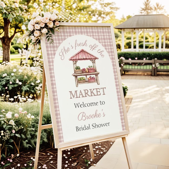 Pink Fresh off the market country Bridal Shower Poster (Creator Uploaded)