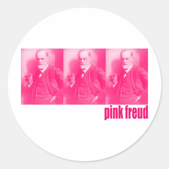 Pink Freud Classic Round Sticker (Front)