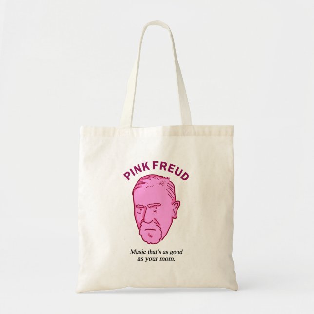 Pink Freud Funny Music Psychology Pun Tote Bag (Front)
