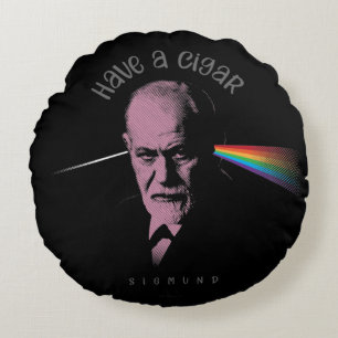Pink Freud (Have A Cigar) Round Cushion