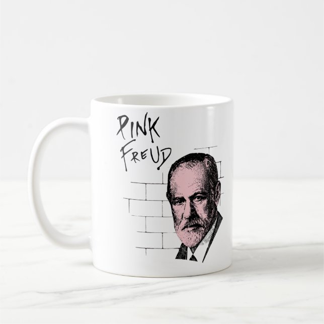 Pink Freud Sigmund Freud Coffee Mug (Left)