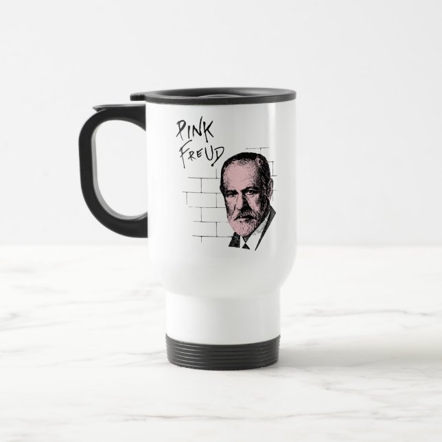Pink Freud Sigmund Freud Travel Mug (Left)