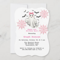 Pink Friendly Girl Ghost with Bats Birthday Party