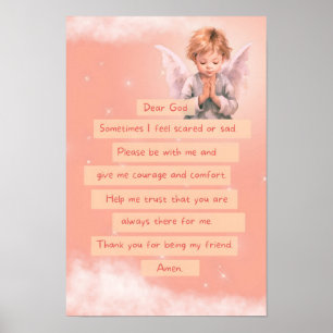 Pink Friendship with God Child Prayer Poster