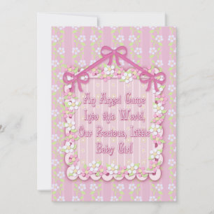 Pink Frilly Baby Girl Announcement