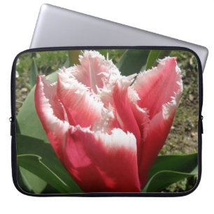 Pink Fringed Tulip Laptop Bag