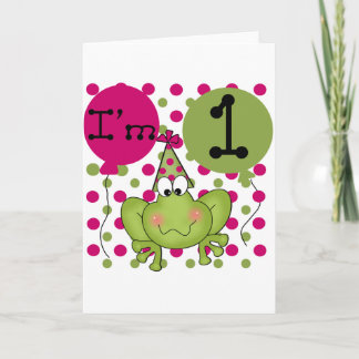 Pink Frog 1st Birthday Tshirts and Gifts Card