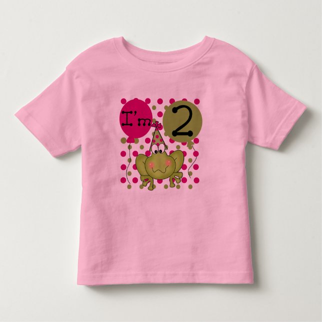 Pink Frog 2nd Birthday tshirts and gifts (Front)