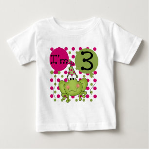 Pink Frog 3rd Birthday Tshirts and Gifts