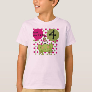 Pink Frog 4th Birthday Tshirts and Gifts