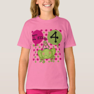 Pink Frog 4th Birthday Tshirts and Gifts