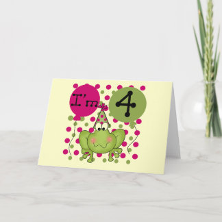 Pink Frog 4th Birthday Tshirts and Gifts Card