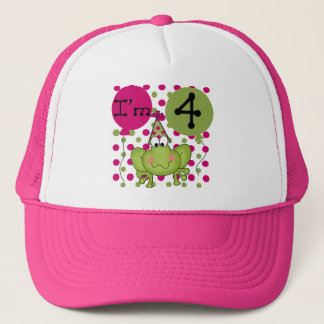 Pink Frog 4th Birthday Tshirts and Gifts Trucker Hat