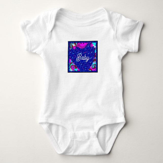 Pink Frog with Heart Baby Bodysuit (Front)