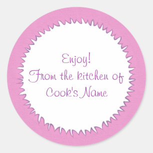 Pink From the Kitchen of Personalised Lid Stickers