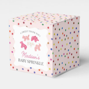 Pink Frosted Animal Cookies Baby Sprinkle Favour Box