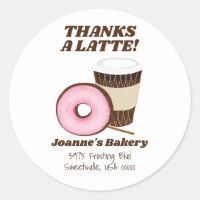Pink Frosted Doughnut and Coffee Thank You