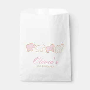Pink Frosted sprinkle Animal Cookie birthday guest Favour Bags