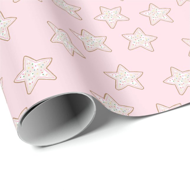 Pink Frosted Sprinkle Cookies Wrapping Paper (Roll Corner)