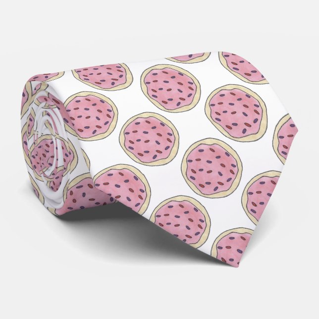 Pink Frosted Sugar Cookie Cookies Sprinkles Tie (Rolled)