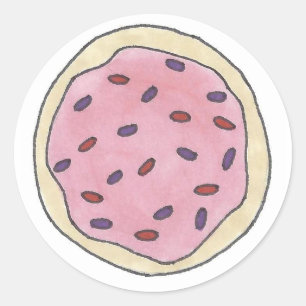 Pink Frosted Sugar Cookie Sprinkles Bakery Baking Classic Round Sticker