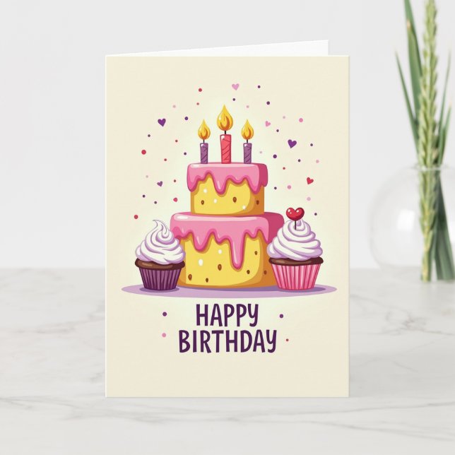 Pink Frosting Birthday Card (Front)
