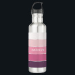 Pink Frosting Colour Block Personalised Name 710 Ml Water Bottle<br><div class="desc">This colourful and modern design features a colour-block pattern in pink and purple hues with your personalised name #waterbottles #drinkware #personalizedgifts</div>