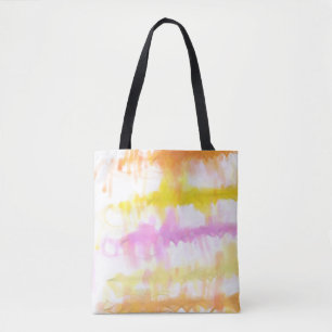 Pink Fruity Pastel Watercolor Paint Splash Tote Bag