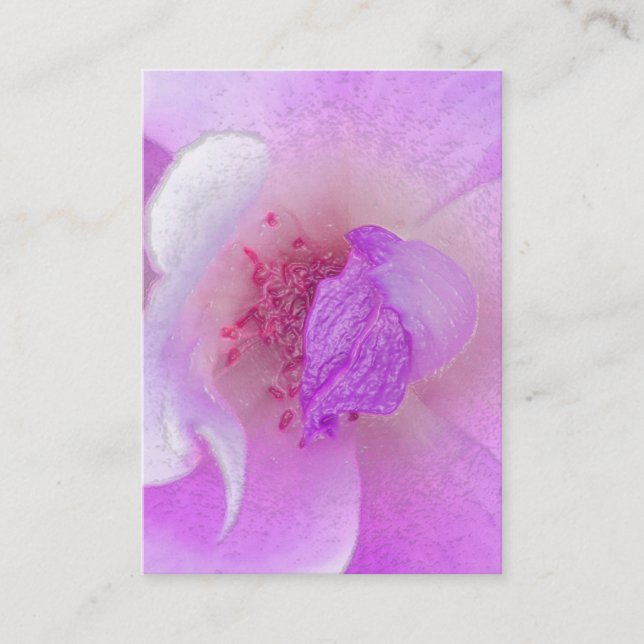 *~* Pink Fuchia Lavender Violet Rose Floral Salon Business Card (Front)
