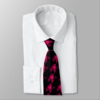 PINK FUCHSIA  FRACTAL ROSE IN BLACK Pattern