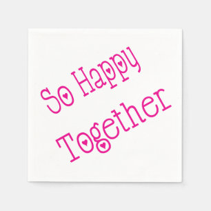 Pink Fuchsia Hearts Wedding Engagement Love Napkin