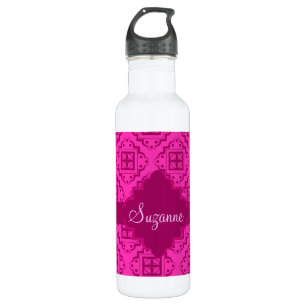 Pink Fuchsia & Magenta Arabesque Moroccan Graphic 710 Ml Water Bottle