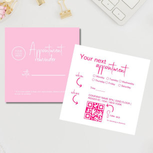 Pink fuchsia Modern Beauty Salon QR code  Appointment Card