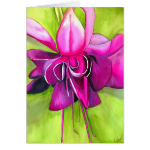 Pink Fuchsia pop art watercolour flower